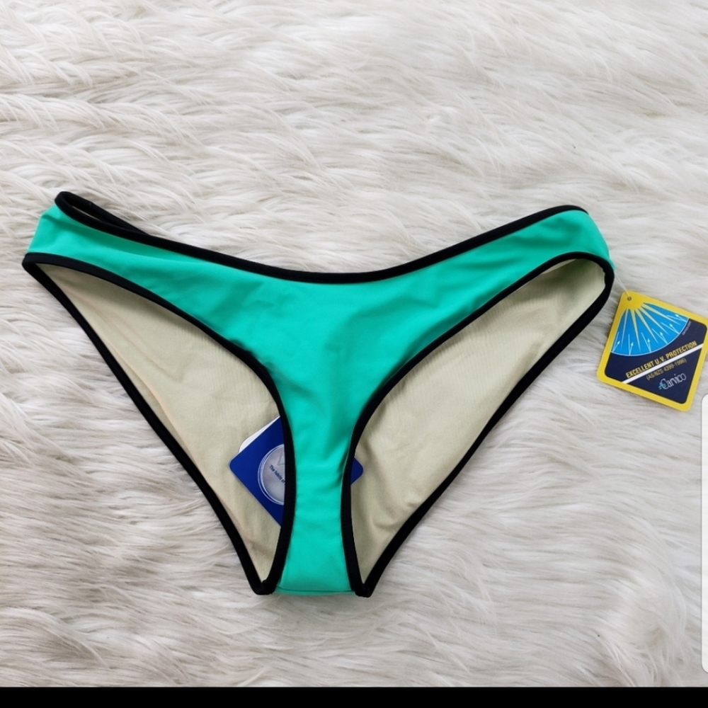 Fabletics Women's Summer Teal Bikini Bottom Swim Suit Sz XS/XSMALL